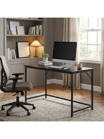 VASAGLE Schreibtisch Barnet in Ebenholzschwarz-Schwarz - (B)120 x (H)76 x (T)60 cm