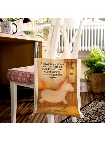 Mr. & Mrs. Panda Schultasche Pferd Springen Design mit Spruch in Weiß