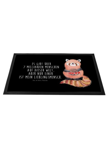 Mr. & Mrs. Panda Bodenmatte Roter Panda mit Spruch in Schwarz