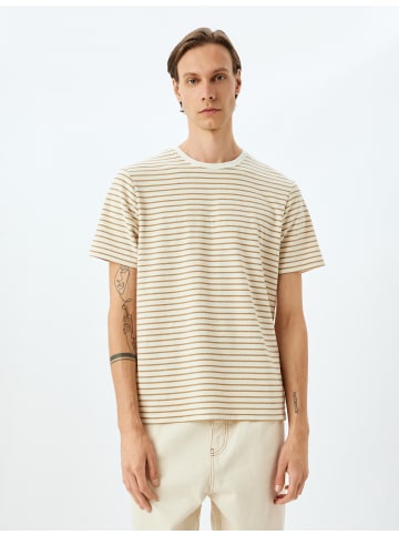 KOTON TSHIRT SS BSC in Kamelfeder Gestreift