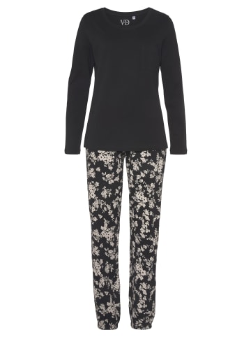 VIVANCE DREAMS Pyjama in schwarz weiß-geblümt