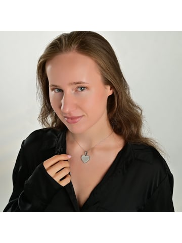 Adeliás Damen Anhänger – Herz Herzanhänger aus Edelstahl in silber