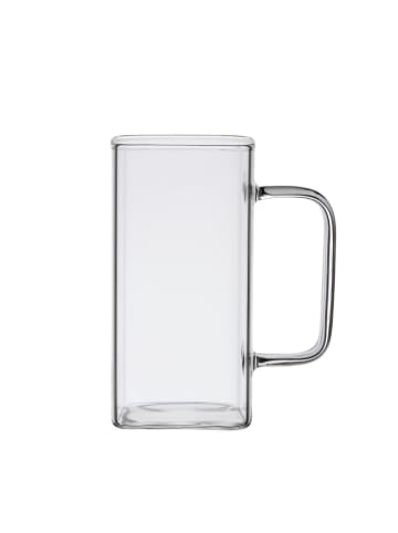 ZOHA Latte-Macchiato-Glas Square 2er Set Henkelglas Cocktail 350 ml in Transparent