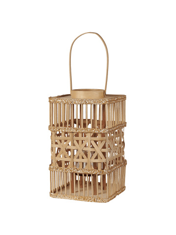 Beliani Laterne LUMBIS in Braun - (W) 22 x (H) 54 x (L) 22 cm