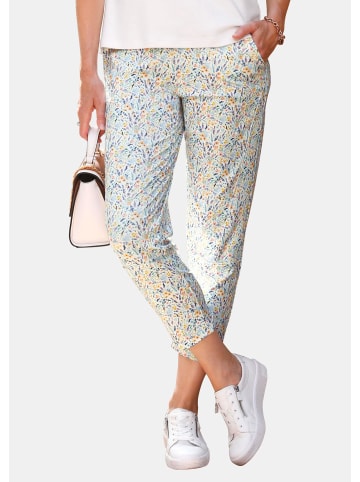 GOLDNER Attraktive Druckhose mit weichem Fall in apricot / lila / gemustert