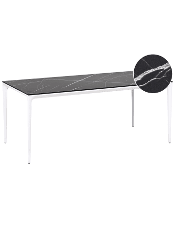 Beliani Esszimmertisch SOVARETO in Schwarz/Weiß - (W) 90 x (H) 75 x (L) 180 cm