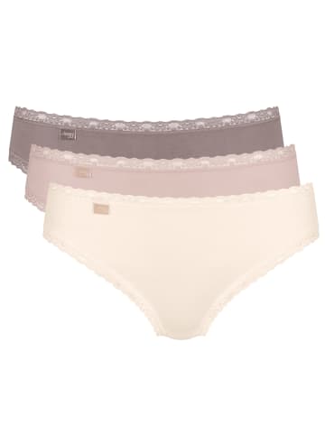 Sloggi Slip 3er Pack in Weiß/Beige/Braun