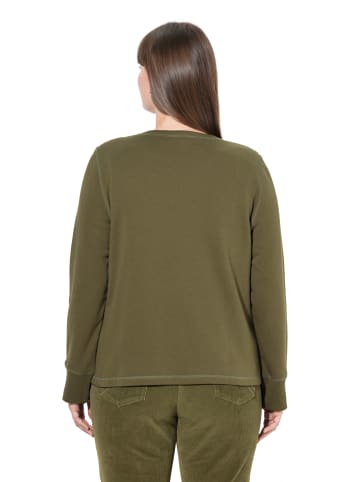 Ulla Popken Sweatjacke in oliv