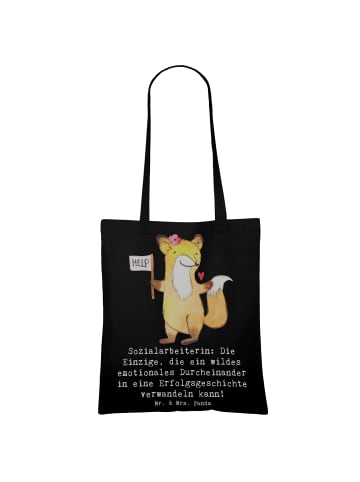 Mr. & Mrs. Panda Tasche Sozialarbeiterin Erfolg mit Spruch in Schwarz