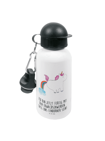 Mr. & Mrs. Panda Kindertrinkflasche Einhorn Pupsen mit Spruch in Weiß