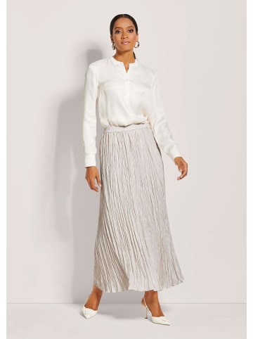 MADELEINE Maxi-Rock mit Crash-Plissee in perlweiß