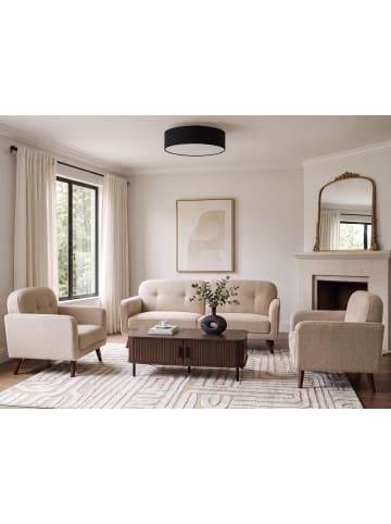 Beliani 3-tlg Sitzgruppe ETTRUM in Beige/Braun