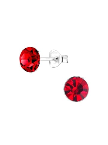 Alexander York Ohrstecker Kristall 6 mm in rot aus 925 Sterling Silber, 2-tlg. in red