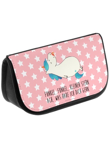 Mr. & Mrs. Panda Kosmetiktasche Einhorn Schnuller mit Spruch in Rot Pastell