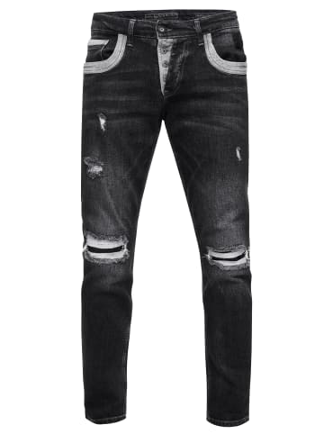 Rusty Neal Jeans Hose "YOKOTE" Straight Fit Stone-Washed in Black Used