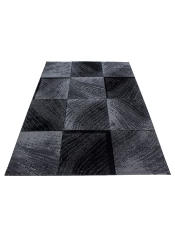 KADIMA DESIGN Teppich Kurzflor Waschbar Karo INN Strapazierfähig OEKO-TEX in Schwarz