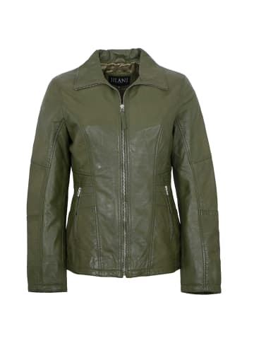 JILANI Lederjacke Lammnappa in Oliv