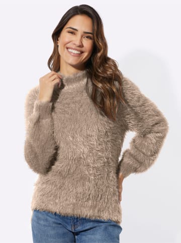 Sieh an! Stehkragenpullover in sesam