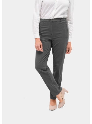 GOLDNER Kurzgröße:  Bügelfaltenhose mit Melange-Effekt in grau