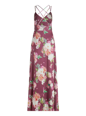 Vera Mont Abendkleid mit V-Ausschnitt in Dark Red/Pink