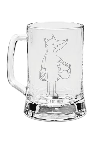 Mr. & Mrs. Panda Gravur Bierkrug Fuchs Laterne ohne Spruch in Transparent