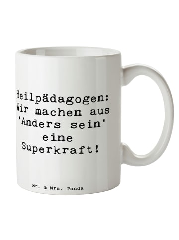 Mr. & Mrs. Panda Trinkbecher Spruch Heilpädagogin Superkraft mit... in Weiß