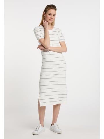 DreiMaster Damen Strickkleid in Wollweiss Grau Melange