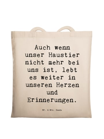 Mr. & Mrs. Panda Jutebeutel Spruch Trauerbewältigung nach dem Ve... in Creme