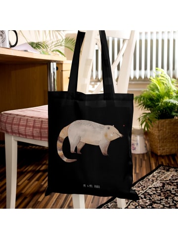Mr. & Mrs. Panda Tote Bag Nasenbär ohne Spruch in Schwarz