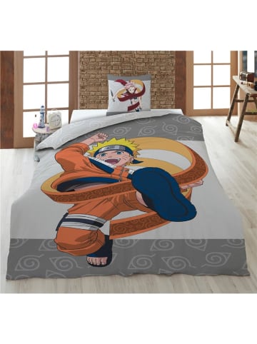Naruto Naruto Bettwäsche-Set – 1x Deckenbezug 140x200 & 1x Kissenbezug 65x65 in Grau