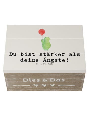 Mr. & Mrs. Panda Kiste Spruch Angst überwinden mit Spruch in Weiß