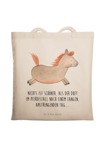 Mr. & Mrs. Panda tote bag Pferd Springen mit Spruch in Creme