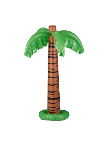 relaxdays 10x Aufblaspalme in Grün/ Braun