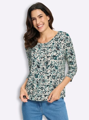 WITT WEIDEN 3/4-Arm-Shirt in champagner-petrol-bedruckt