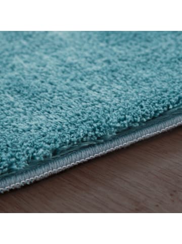 KADIMA DESIGN Teppich Kurzflor waschbar Unifarben Wohnzimmer in Türkis