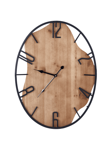 Beliani Wanduhr MEYNES in Braun/Schwarz - (W) 46 x (H) 60 x (L) 0.5 cm