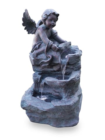 Kiom Led Gartenbrunnen FoAngelo patina 42 x 70 x 39 in grau patiniert