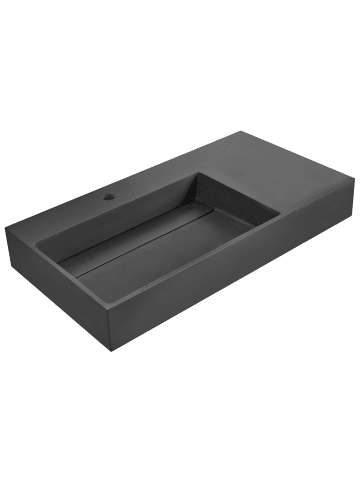 Beliani Waschbecken CUSCO in Schwarz - (W) 90 x (H) 13 x (L) 48 cm