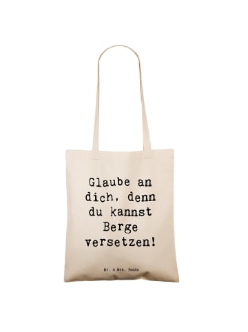 Mr. & Mrs. Panda Shopping Tasche Spruch Selbstvertrauen stärken ... in Creme