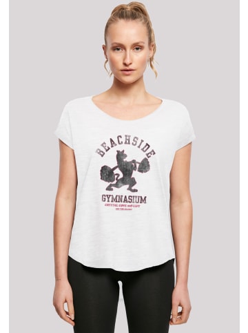 F4NT4STIC Long Cut T-Shirt Scooby Doo Beachside Gym Lifting Bodybuilding in weiß