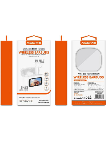 COFI 1453 Xssive In-Ear-Kopfhörer Bluetooth Earbuds ANC mit LCD Touch Screen in Weiß