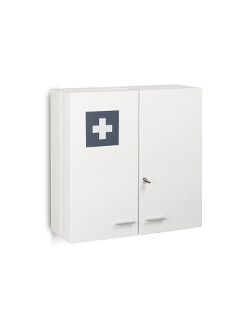 relaxdays Medizinschrank in Weiß - (B)53 x (H)53 x (T)21,5 cm