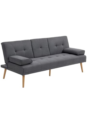 HOMCOM Schlafsofa-181L x 77B x 78H cm-Dunkelgrau
