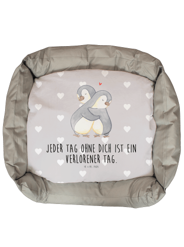 Mr. & Mrs. Panda Katzenbett Pinguine Kuscheln mit Spruch in Grau Pastell