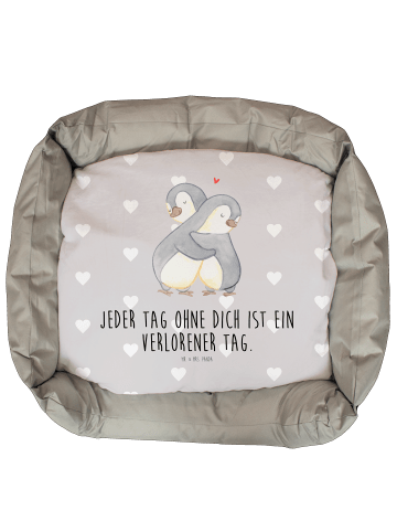 Mr. & Mrs. Panda Katzensofa Pinguine Kuscheln mit Spruch in Grau Pastell
