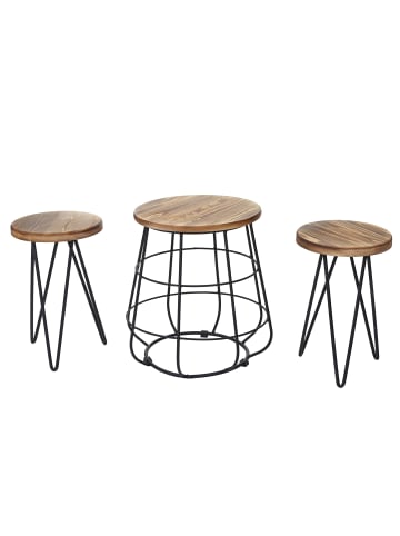 MCW 2er-Set Sitzhocker mit Tisch A80 mit Stauraum Industriedesign