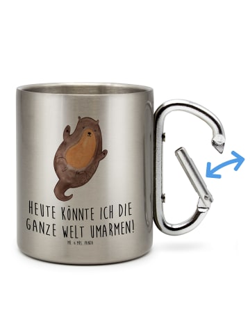 Mr. & Mrs. Panda Tasse Otter Umarmen mit Spruch in Silber