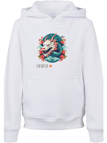 F4NT4STIC Hoodie Drache mit Blumen in weiß