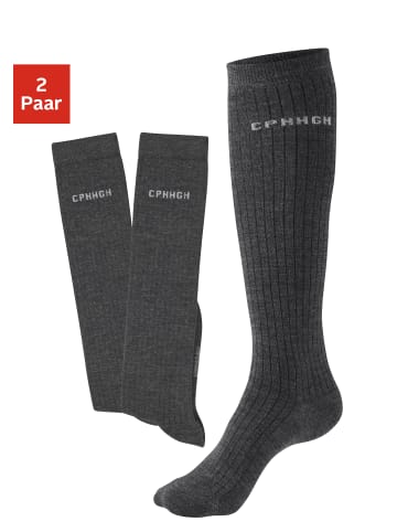 Copenhagen Studios Kniestrümpfe in 2x anthrazit