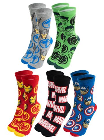 Marvel 5er Pack Marvel Socken Sneaker Strümpfe in Mehrfarbig